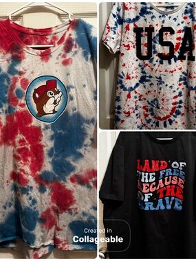 Buc-ee’s & USA Patriotic Graphic Tee Bundle | Size 2X | 3 Pack